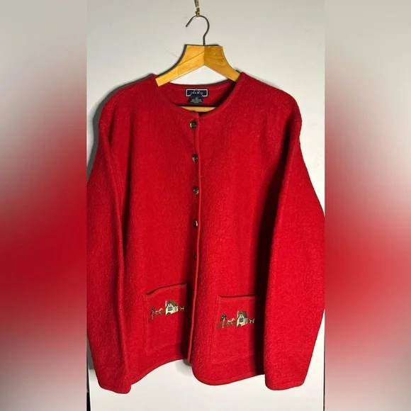 100% boiled wool cardigan - Picture 1 of 14